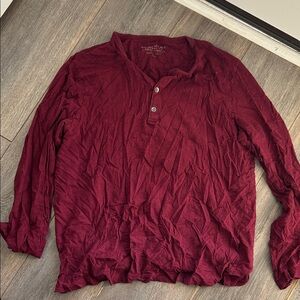 Burgundy Banana Republic Henley Shirt